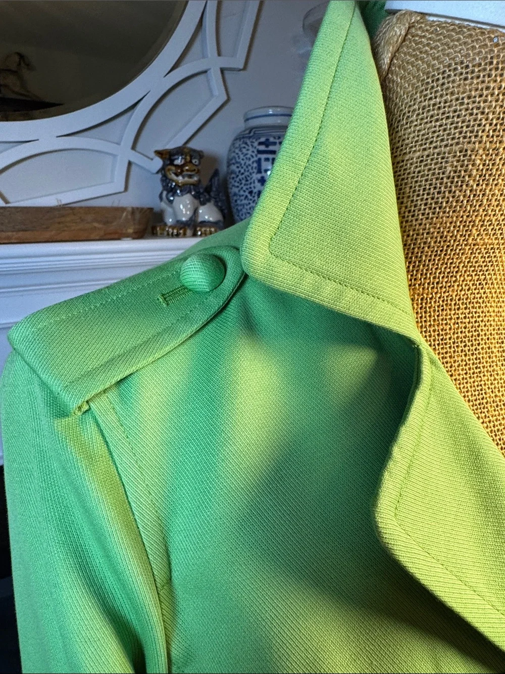 Tory Burch Lime Green Sgt. Pepper Twill Utility Blazer with pants